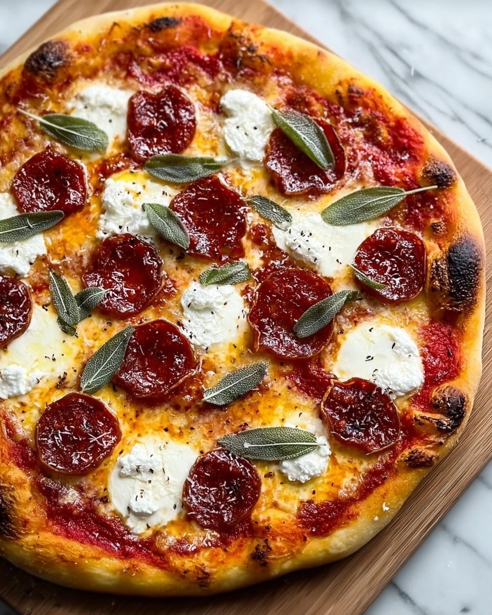 Hot Honey Pepperoni Ricotta Pizza Recipe - Recipe Image