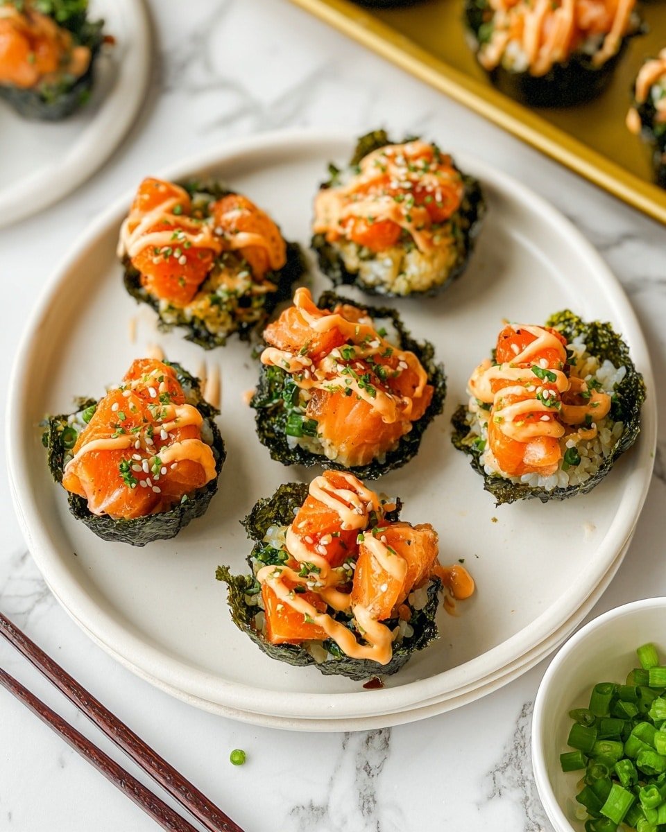Easy Baked Salmon Sushi Cups Recipe