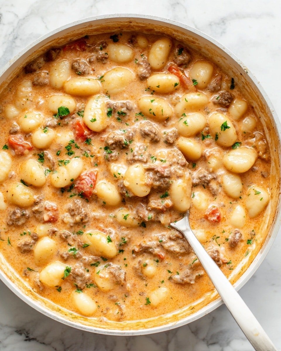 Ground Beef Gnocchi in Creamy Tomato Sauce Recipe